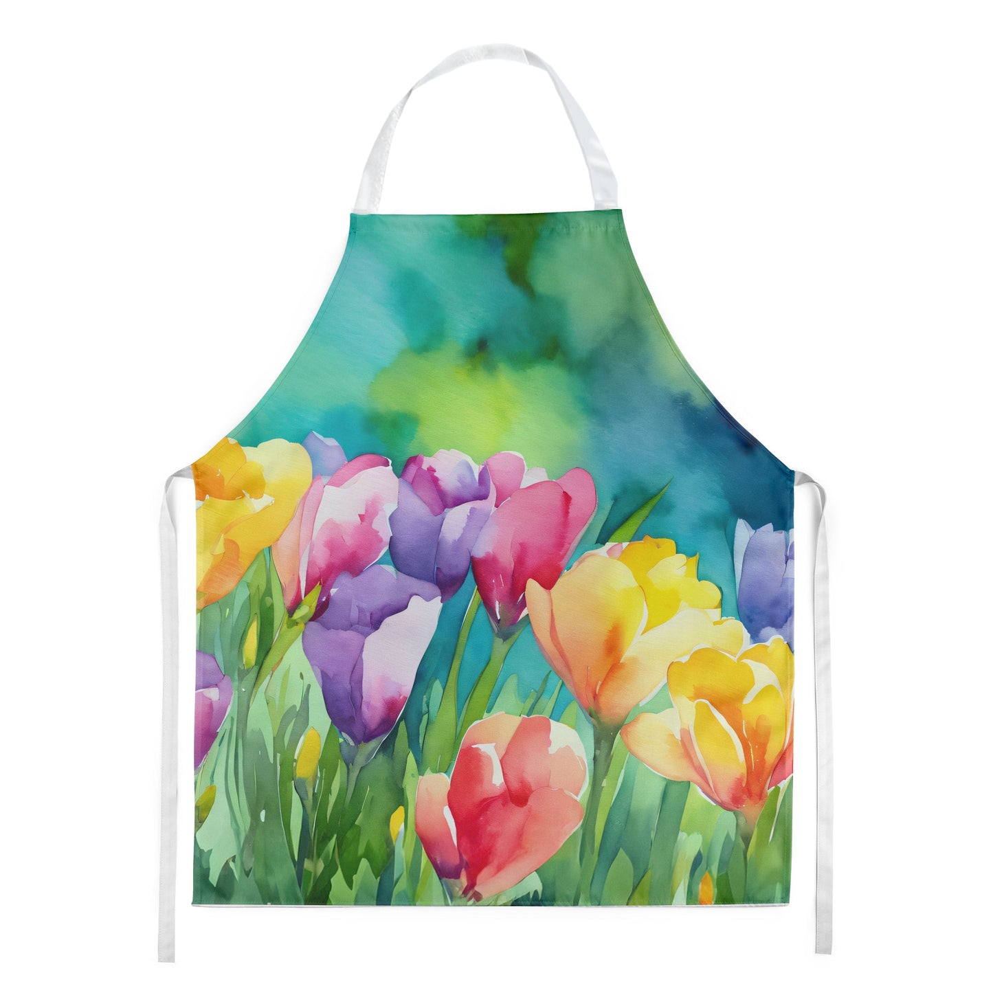 Freesias in Watercolor Apron-0