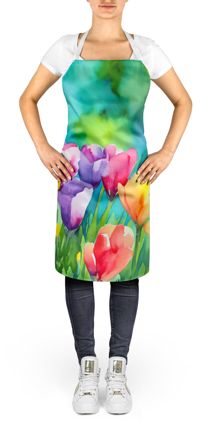 Freesias in Watercolor Apron-1