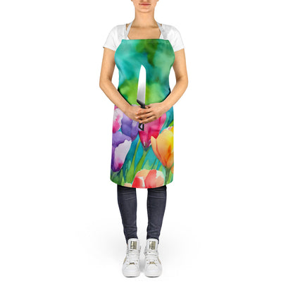 Freesias in Watercolor Apron-4