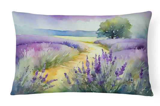 Lavender in Watercolor Throw Pillow-0