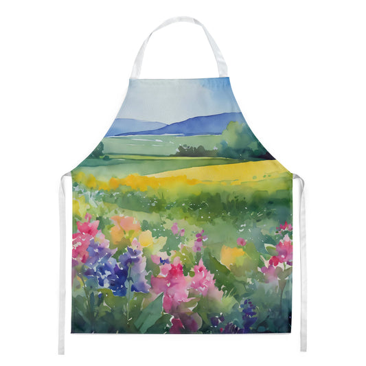 Massachusetts Mayflowers in Watercolor Apron-0