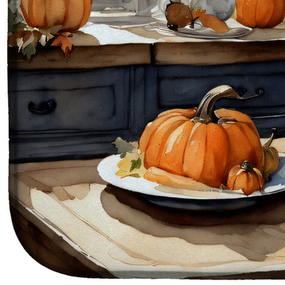 English Bulldog Fall Kitchen Pumpkins Dish Drying Mat-3