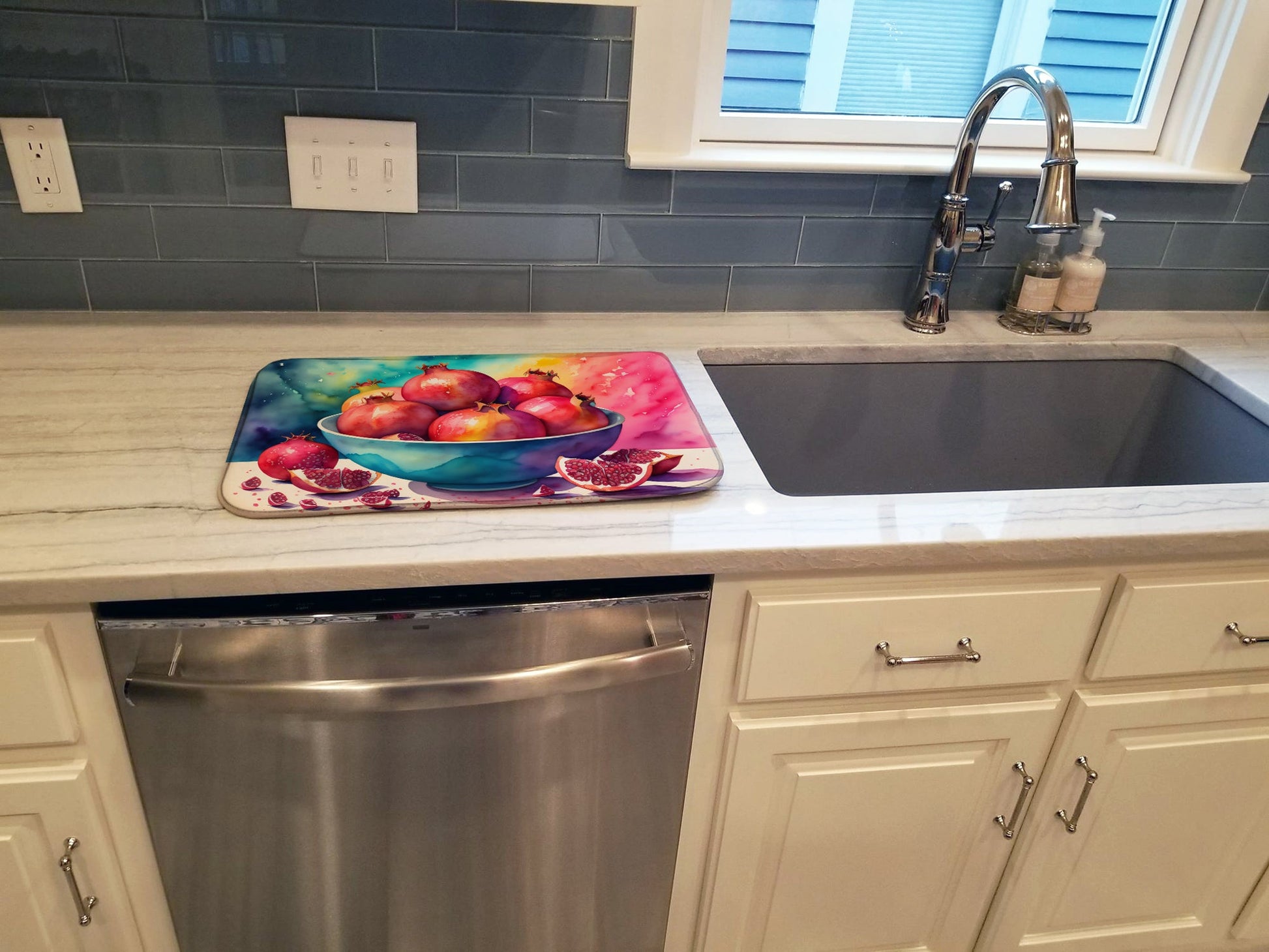 Colorful Pomegranates Dish Drying Mat-2