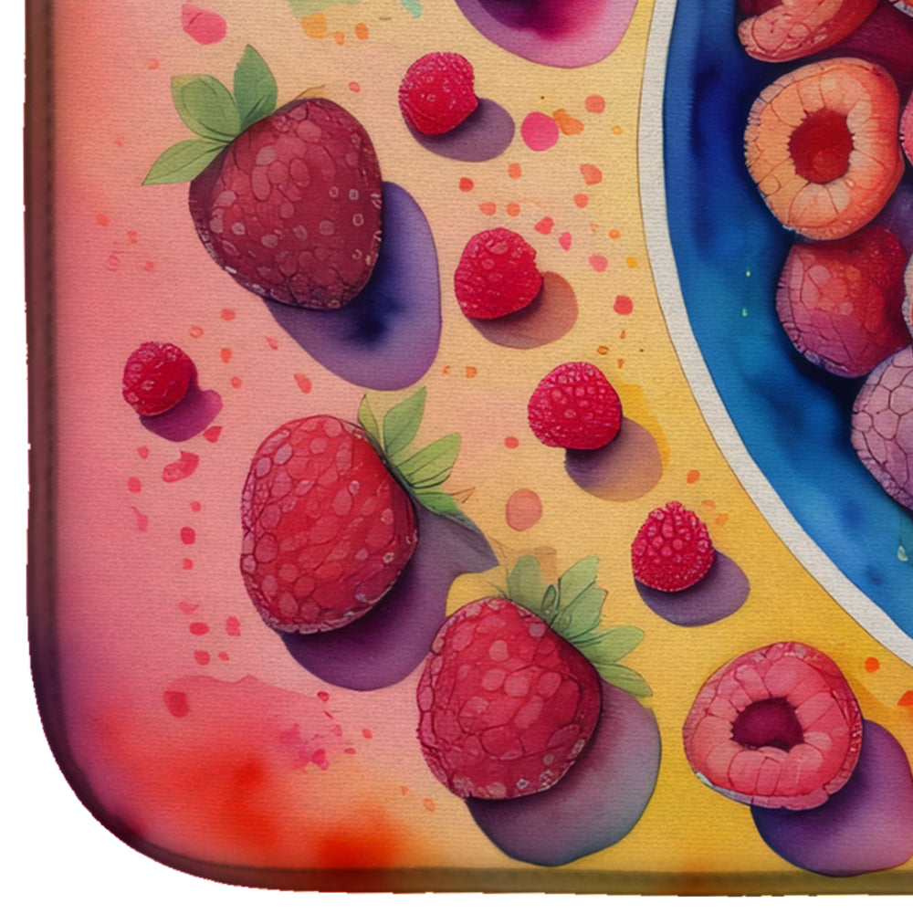 Colorful Raspberries Dish Drying Mat-3