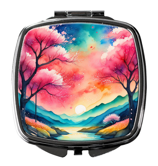 Colorful Cherry Blossoms Compact Mirror-0