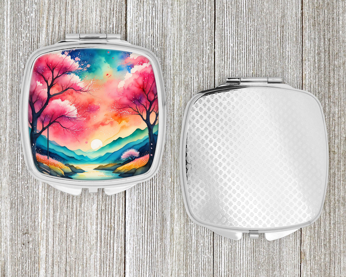 Colorful Cherry Blossoms Compact Mirror-3
