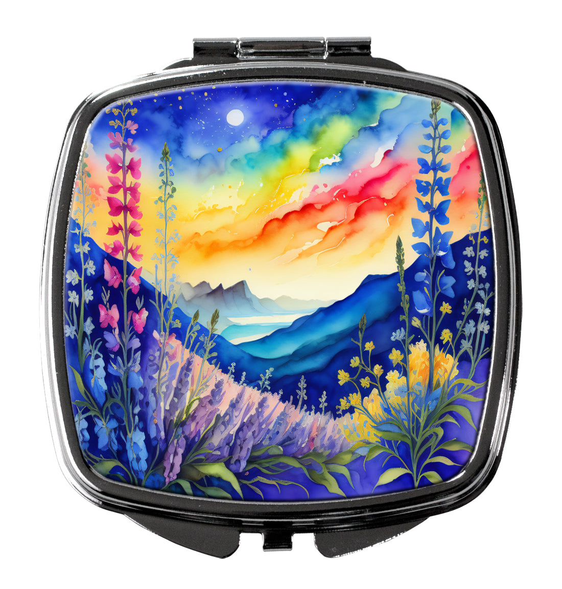 Colorful Delphinium Compact Mirror-0