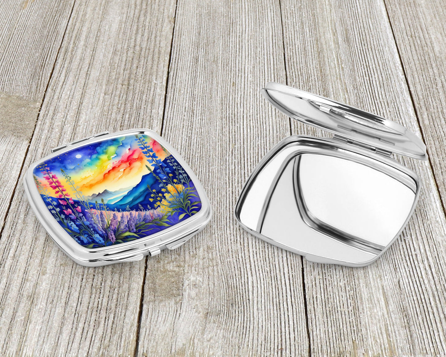 Colorful Delphinium Compact Mirror-2