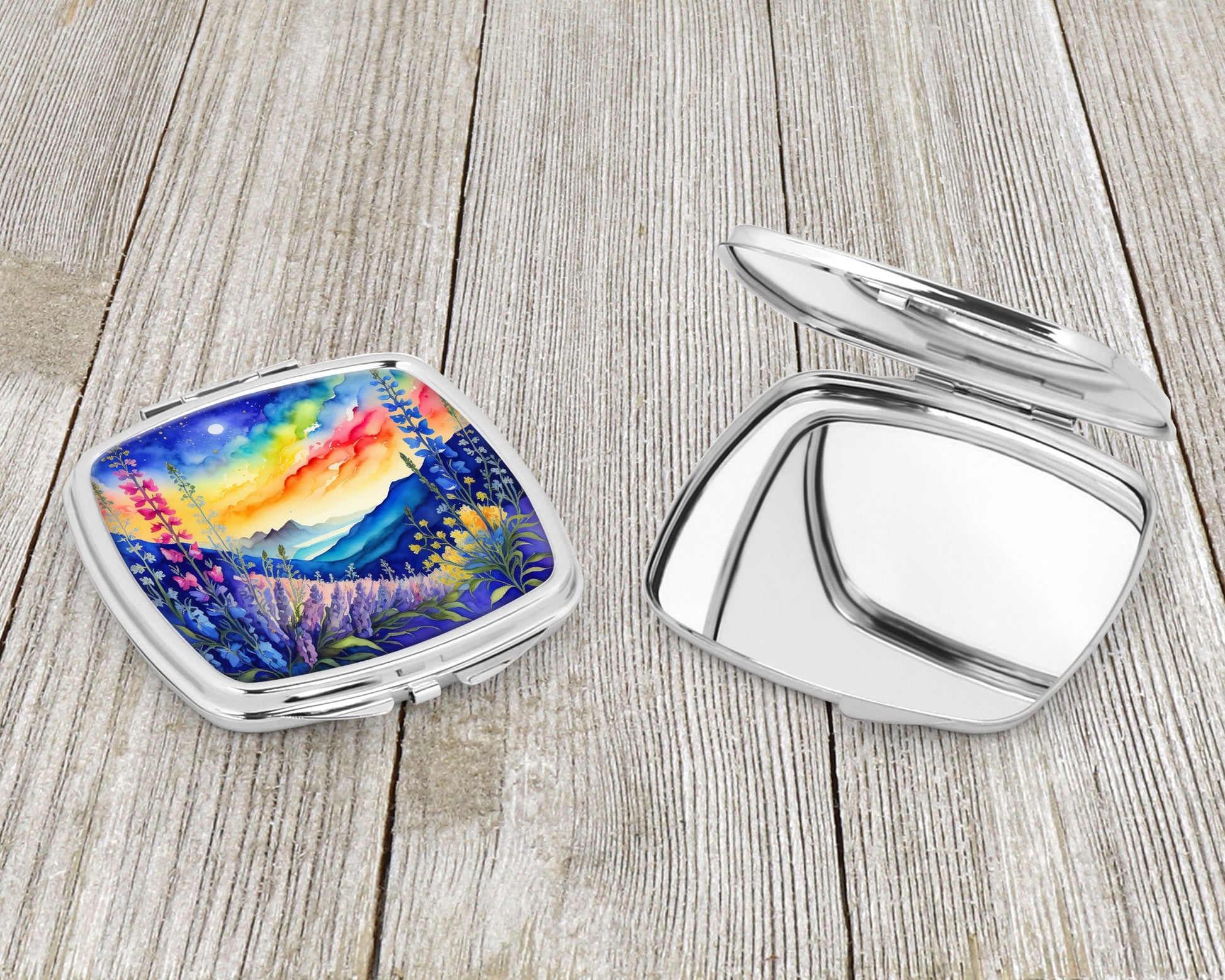 Colorful Delphinium Compact Mirror-2