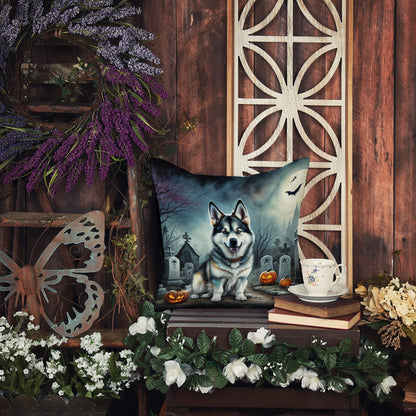 Alaskan Malamute Spooky Halloween Throw Pillow-4