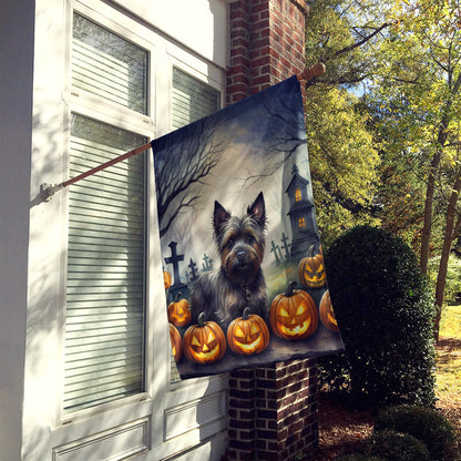 Cairn Terrier Spooky Halloween House Flag-1