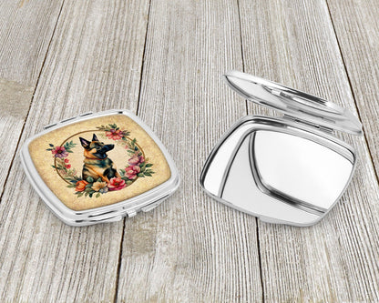 Belgian Malinois and Flowers Compact Mirror-2