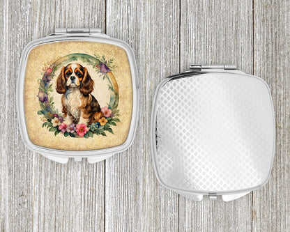 Cavalier Spaniel and Flowers Compact Mirror-3