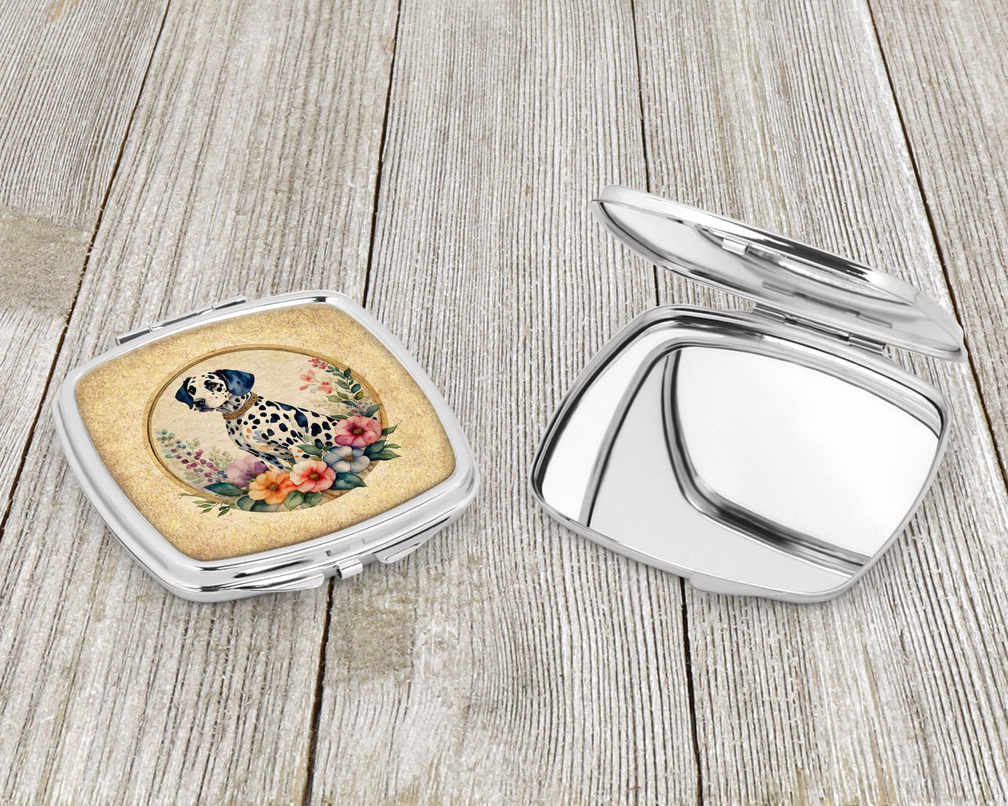 Dalmatian and Flowers Compact Mirror-2