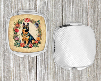 German Shepherd and Flowers Compact Mirror-3