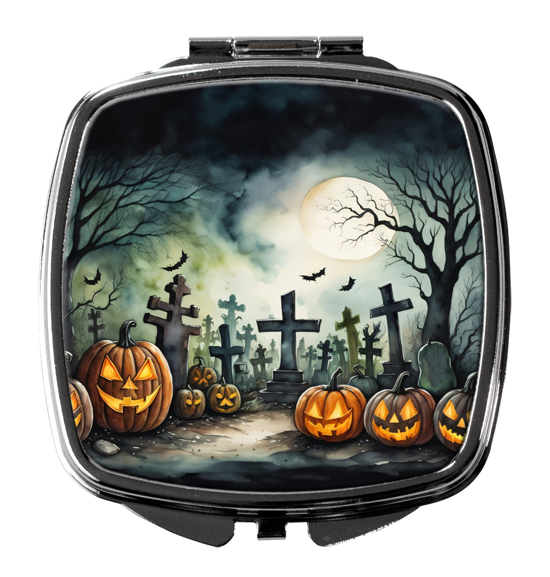 Graveyard Spooky Halloween Compact Mirror-0