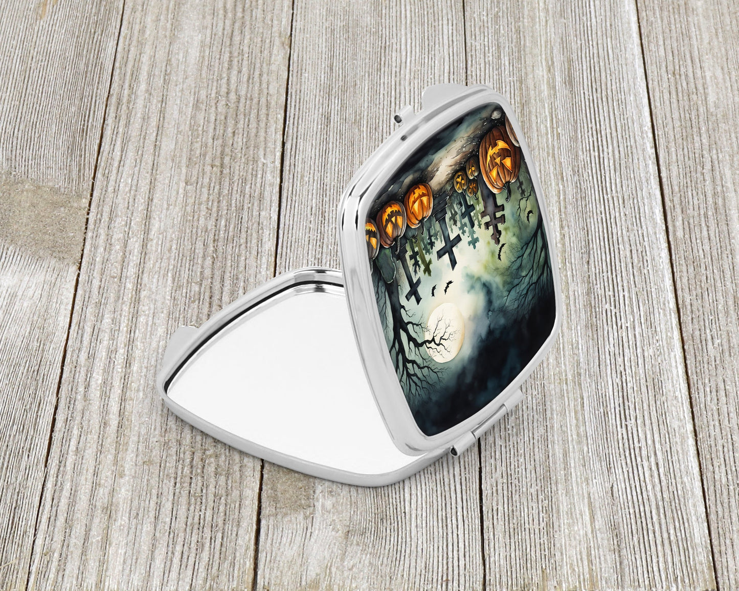 Graveyard Spooky Halloween Compact Mirror-1