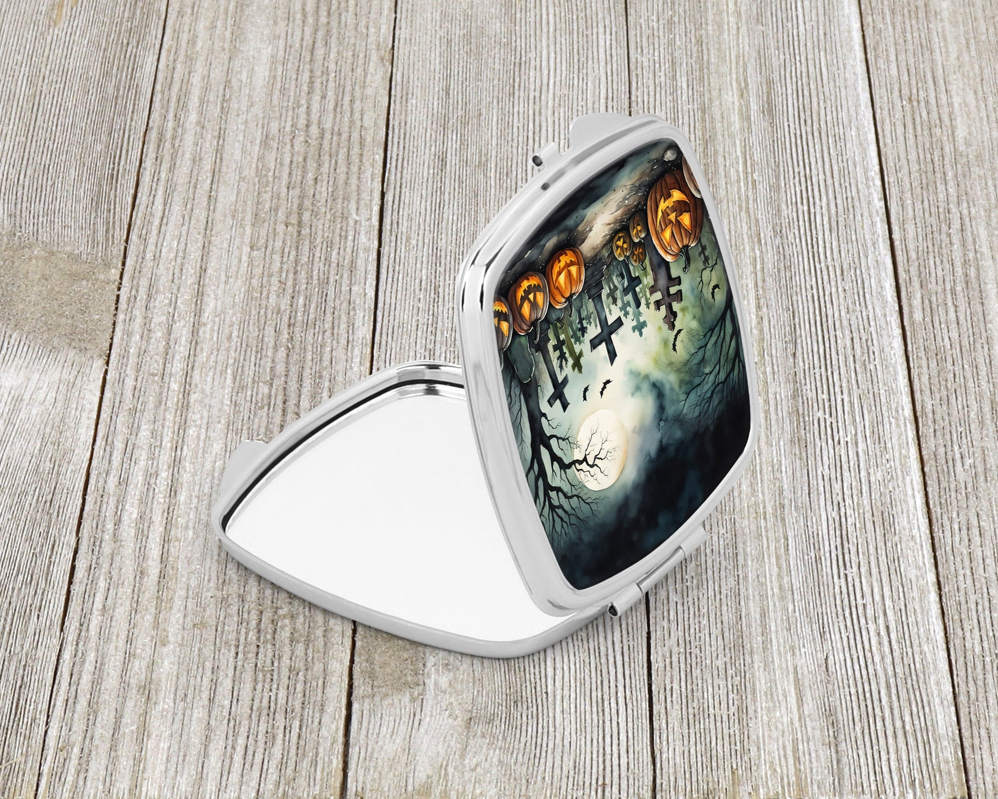 Graveyard Spooky Halloween Compact Mirror-1