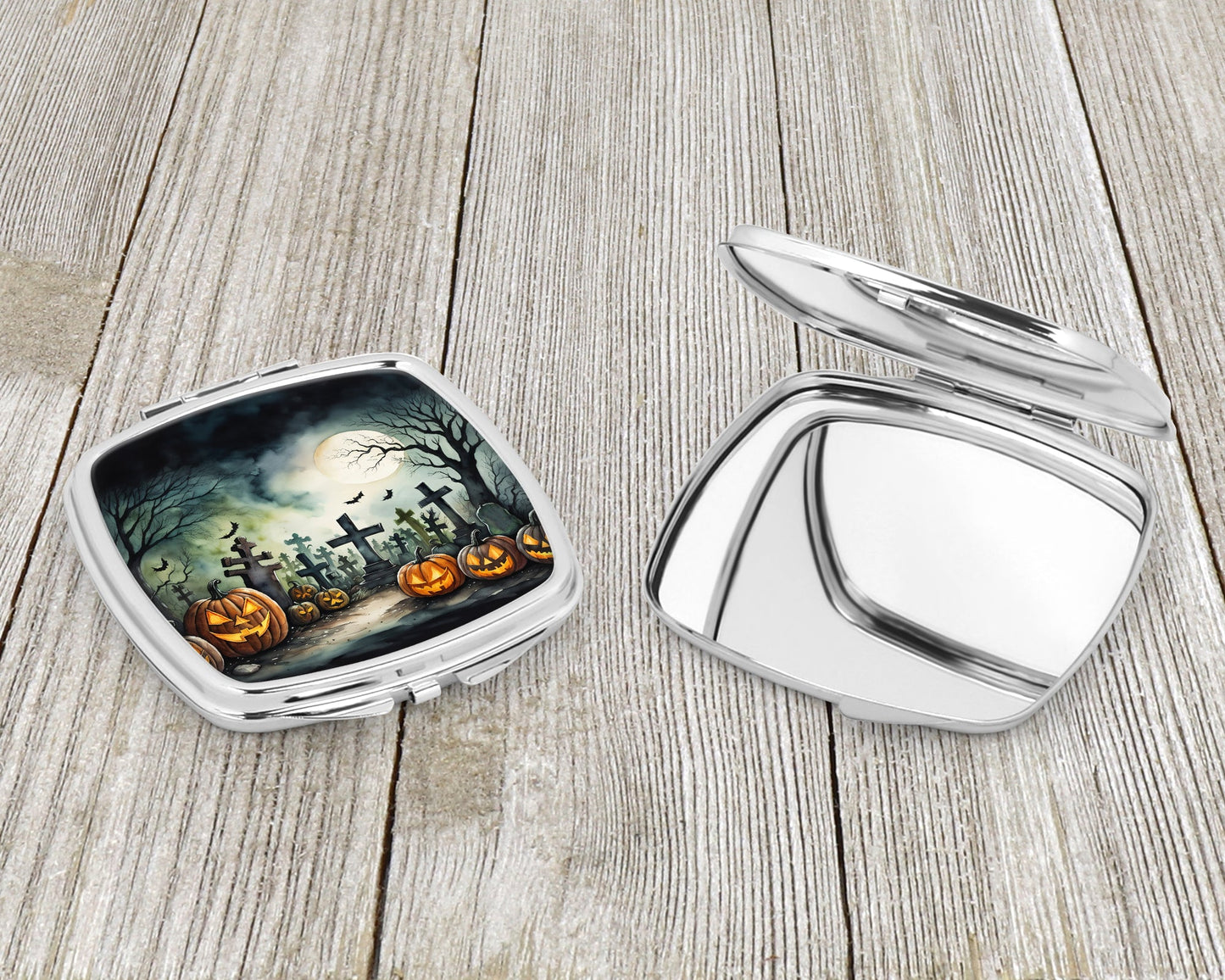 Graveyard Spooky Halloween Compact Mirror-2