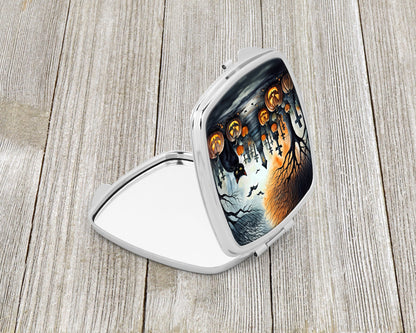 Black Cat Spooky Halloween Compact Mirror-1