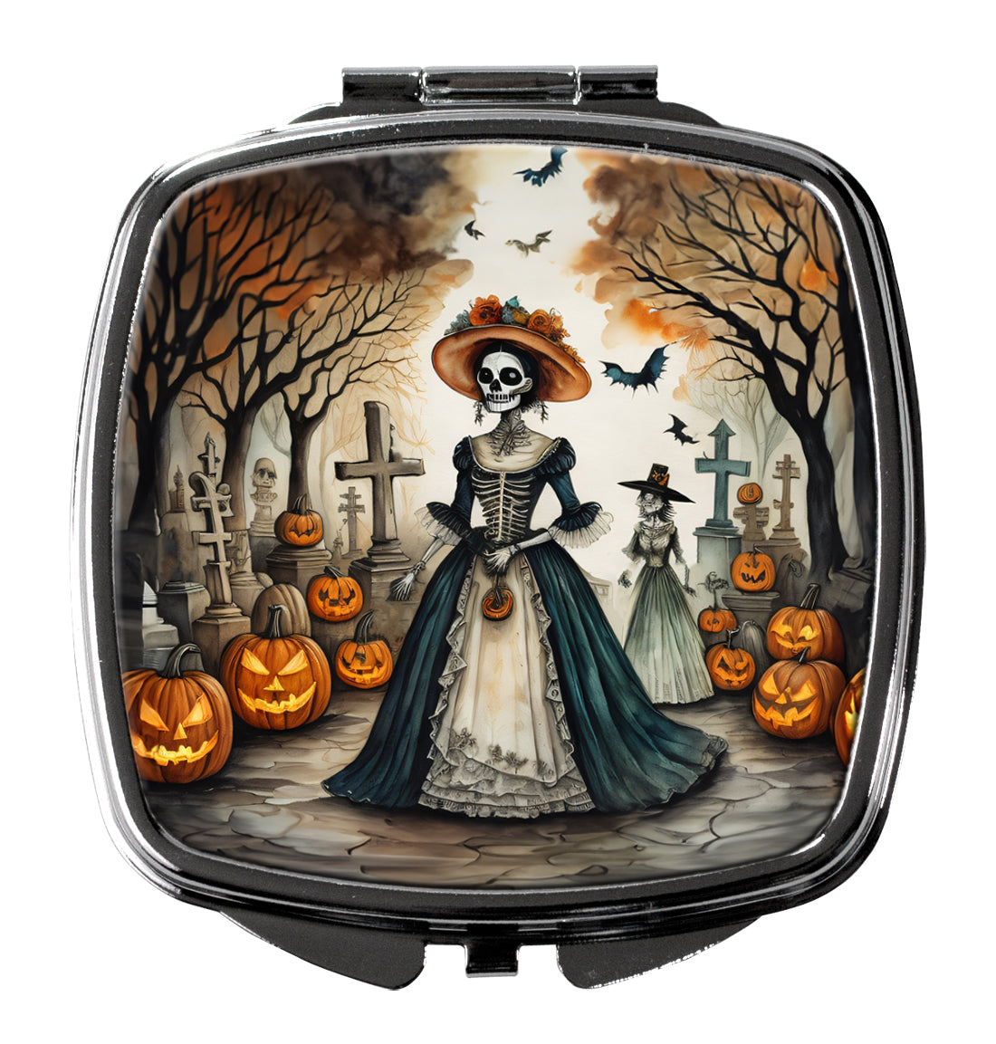 La Catrina Skeleton Spooky Halloween Compact Mirror-0