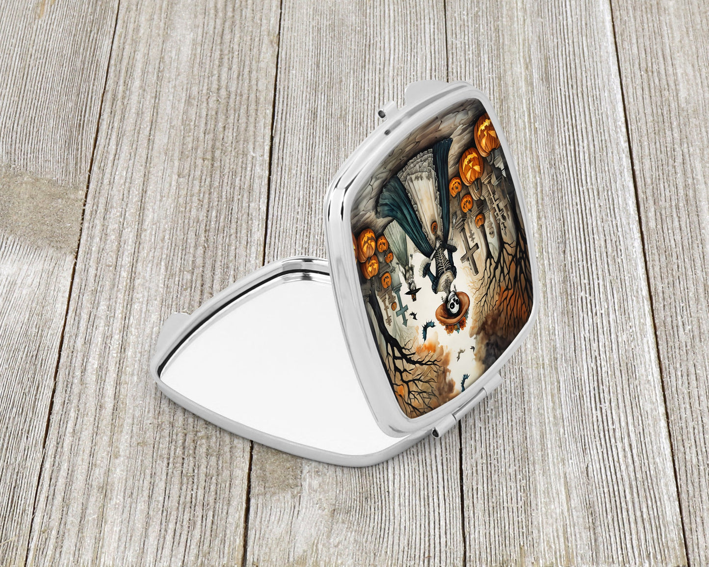 La Catrina Skeleton Spooky Halloween Compact Mirror-1