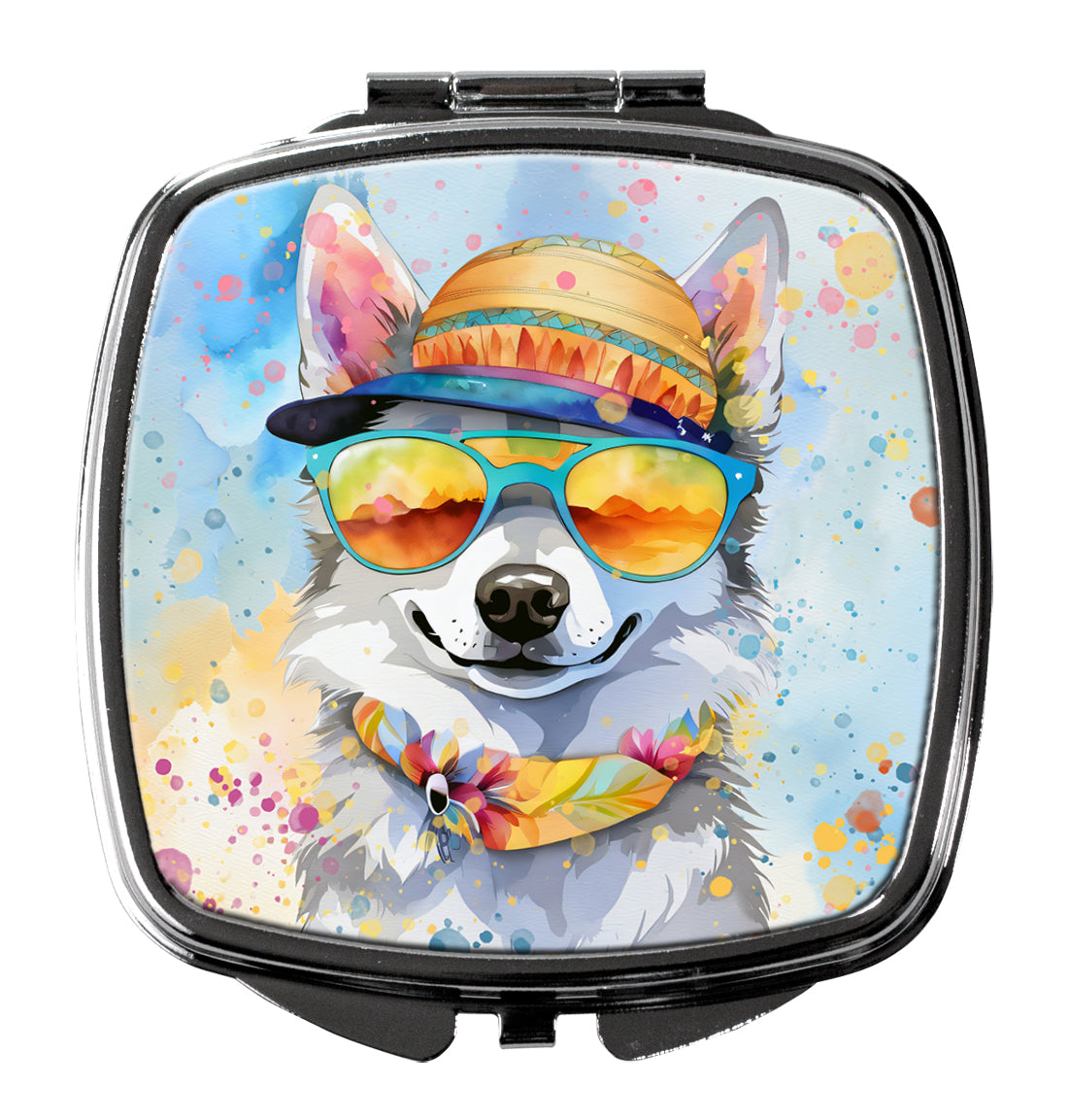 Alaskan Klee Kai Hippie Dawg Compact Mirror-0
