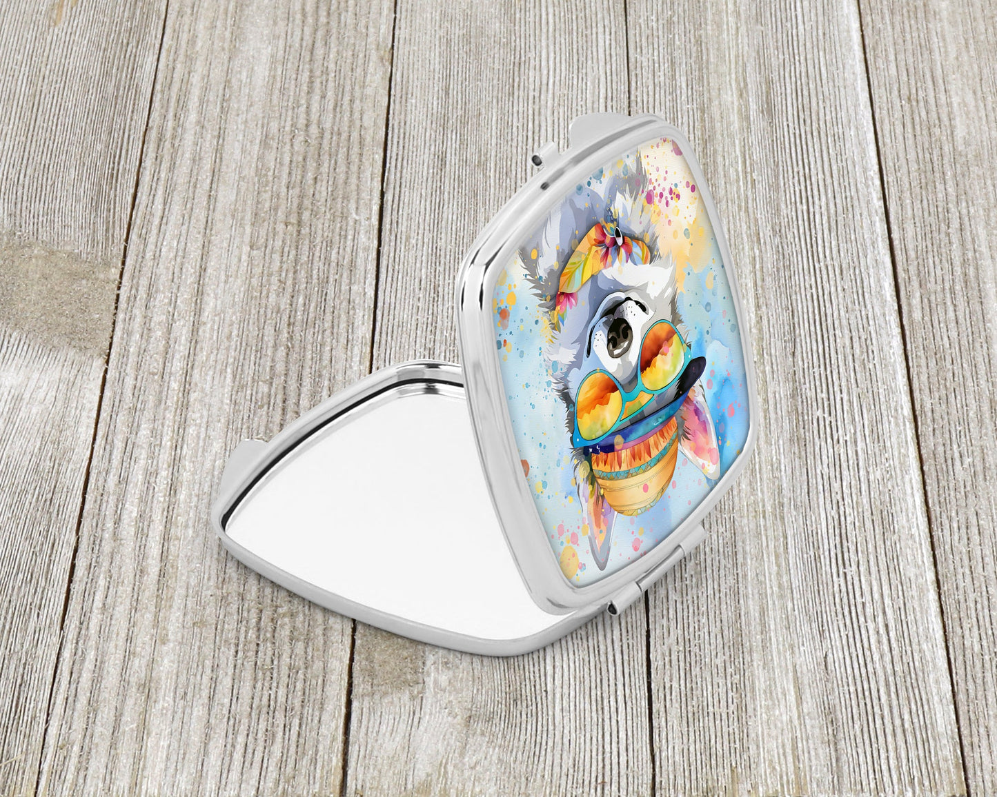 Alaskan Klee Kai Hippie Dawg Compact Mirror-1