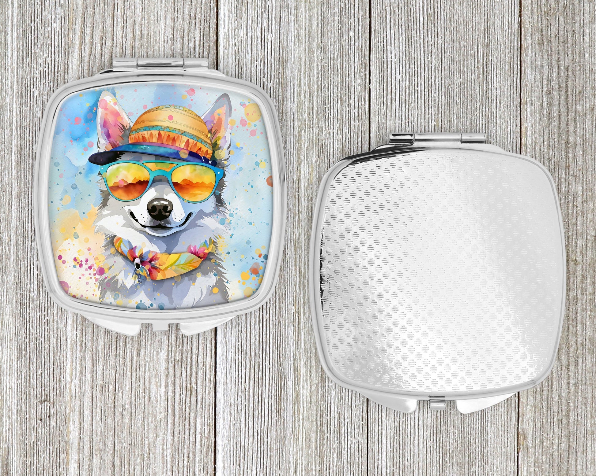 Alaskan Klee Kai Hippie Dawg Compact Mirror-3