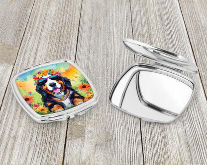 Bernese Mountain Dog Hippie Dawg Compact Mirror-2