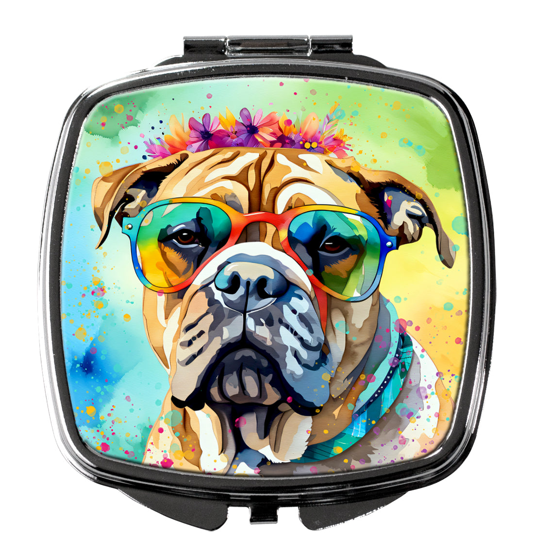 Bullmastiff Hippie Dawg Compact Mirror-0