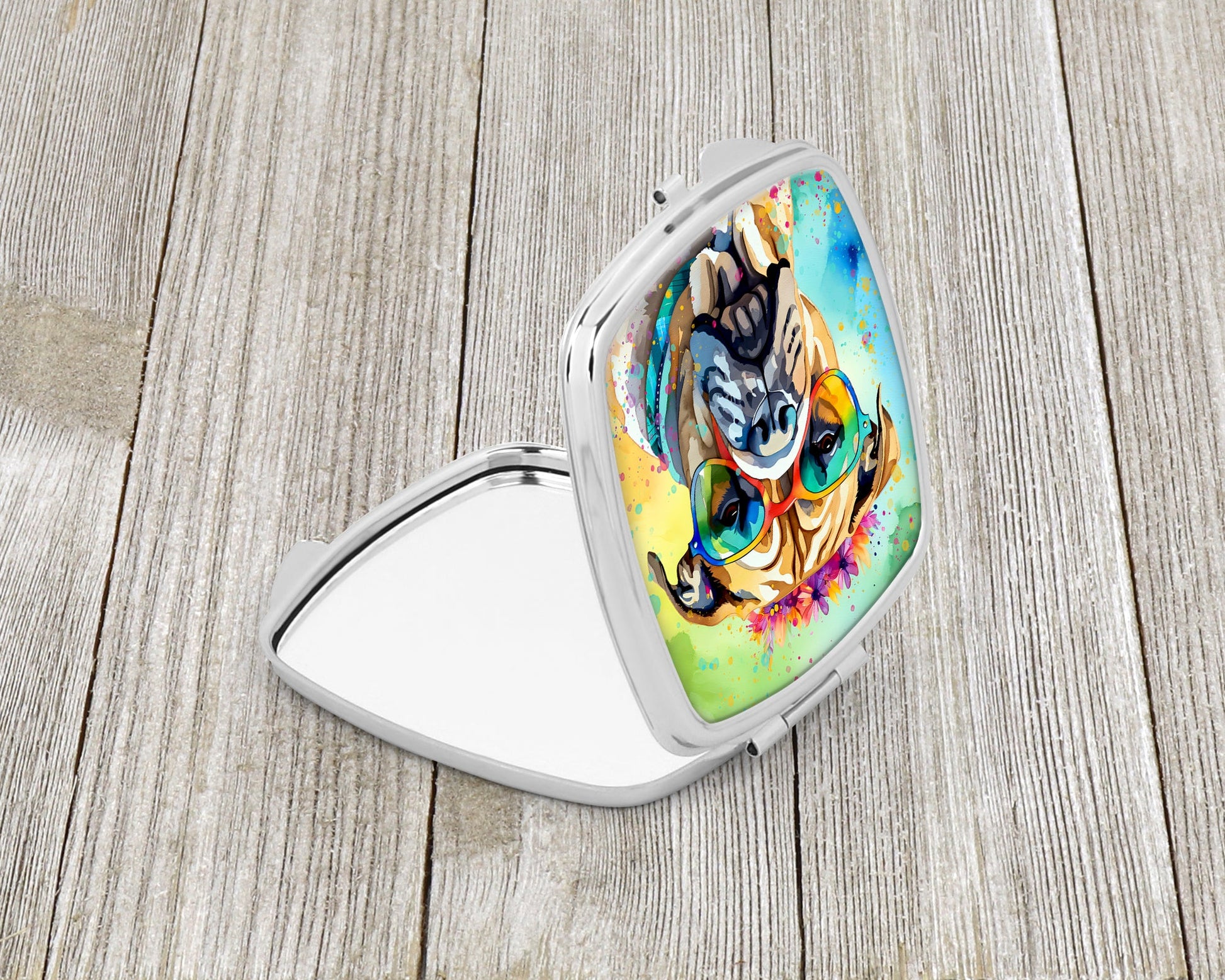 Bullmastiff Hippie Dawg Compact Mirror-1