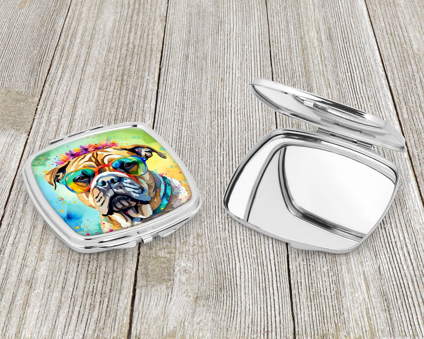 Bullmastiff Hippie Dawg Compact Mirror-2