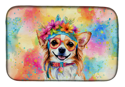 Chihuahua Hippie Dawg Dish Drying Mat-0