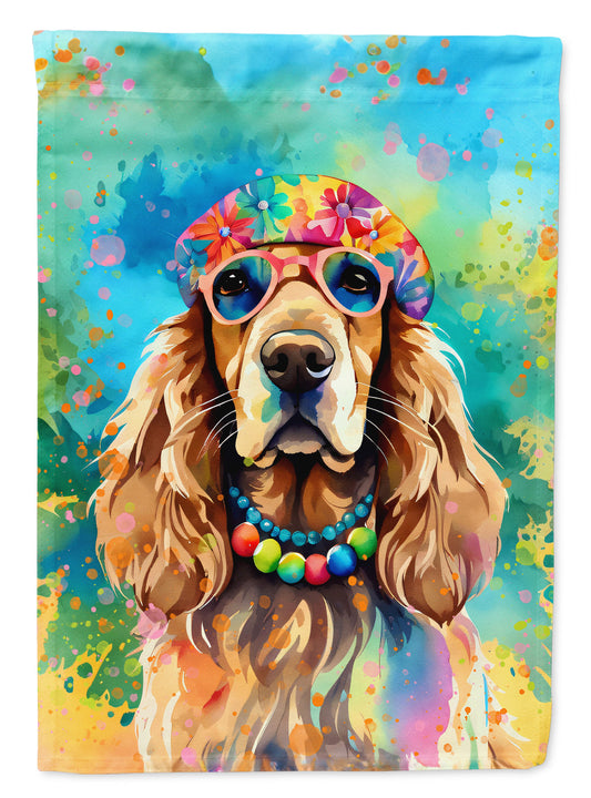 Cocker Spaniel Hippie Dawg Garden Flag-0