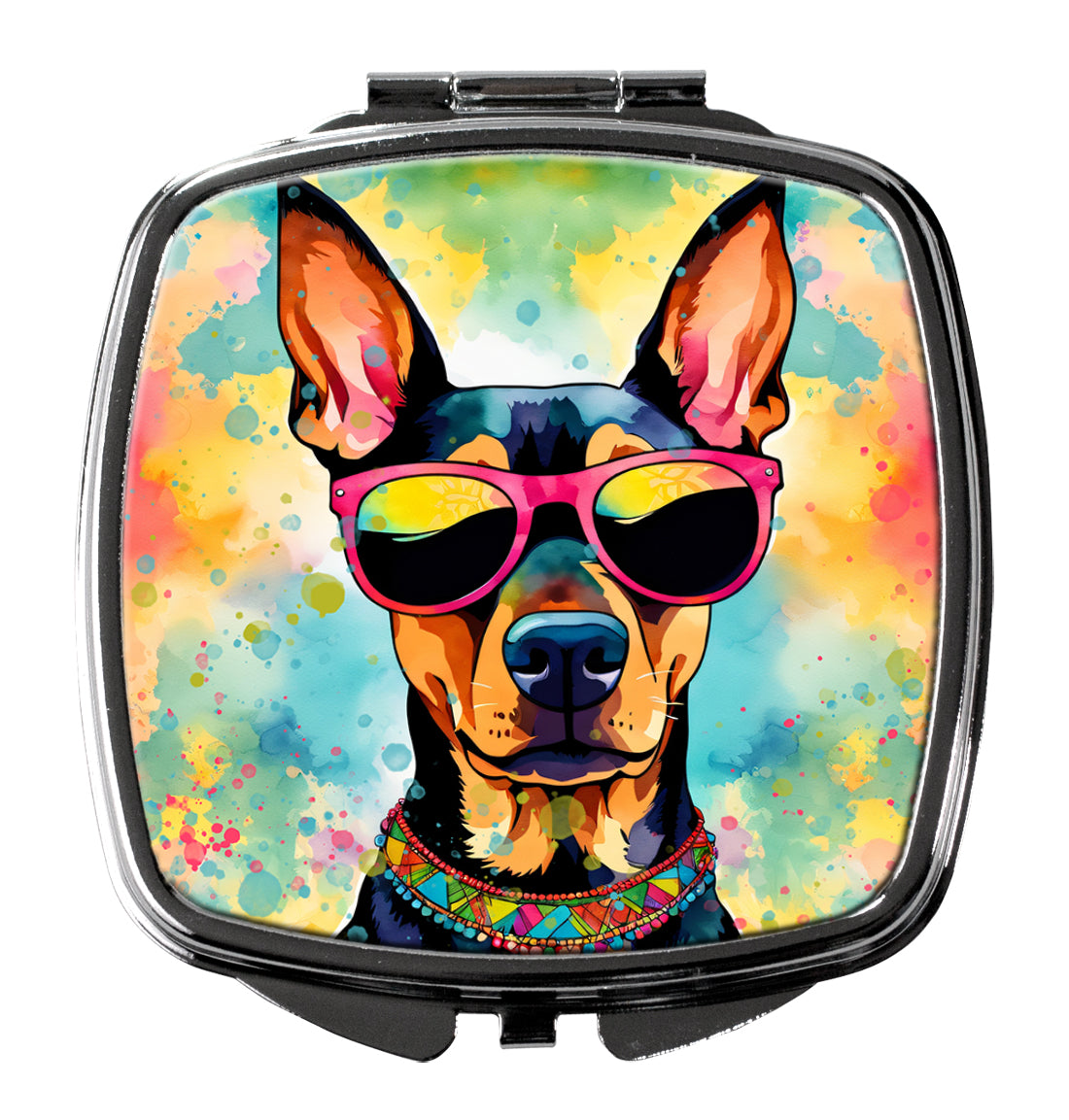 Doberman Pinscher Hippie Dawg Compact Mirror-0