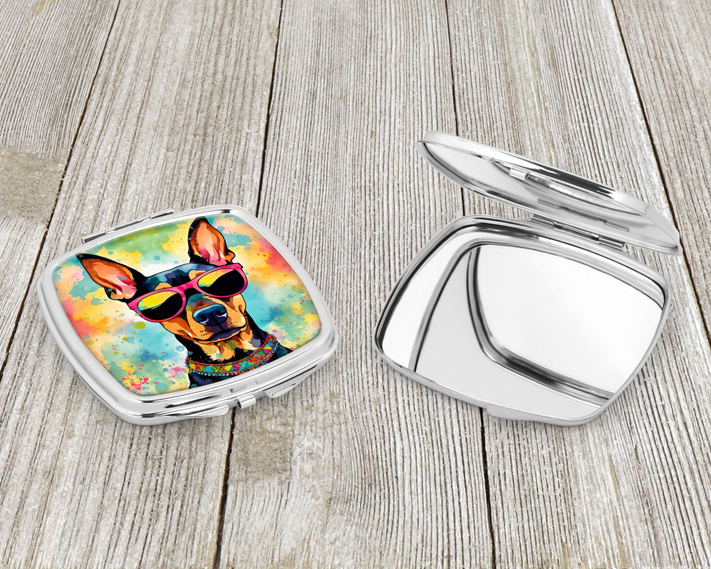 Doberman Pinscher Hippie Dawg Compact Mirror-2
