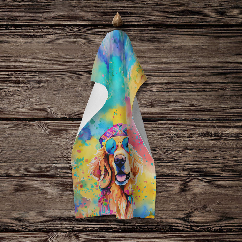 Golden Retriever Hippie Dawg Kitchen Towel-3