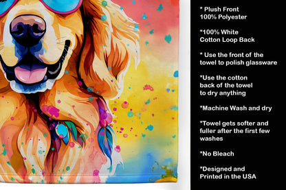 Golden Retriever Hippie Dawg Kitchen Towel-4