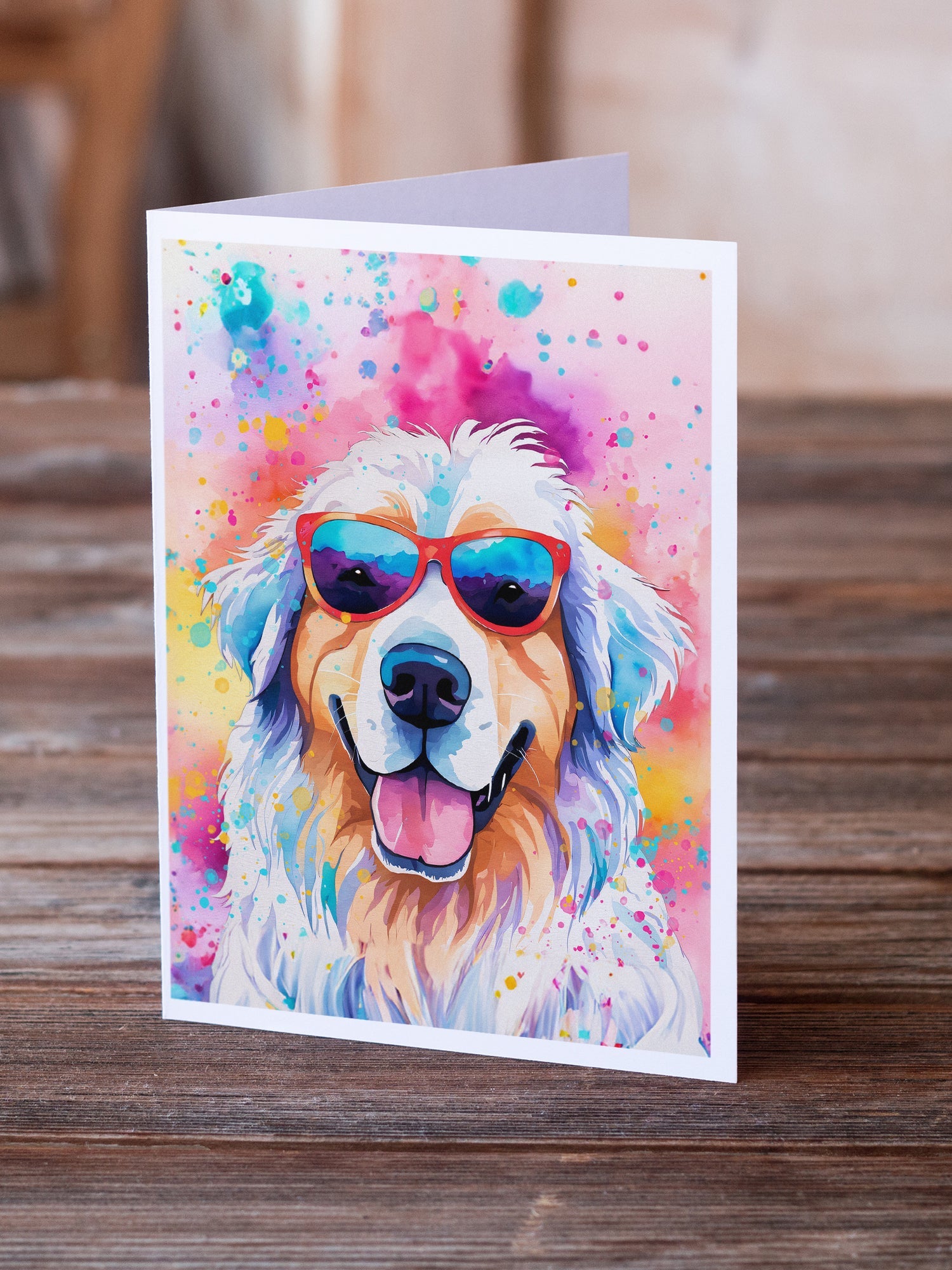 Great Pyrenees Hippie Dawg Greeting Cards Pack of 8-1