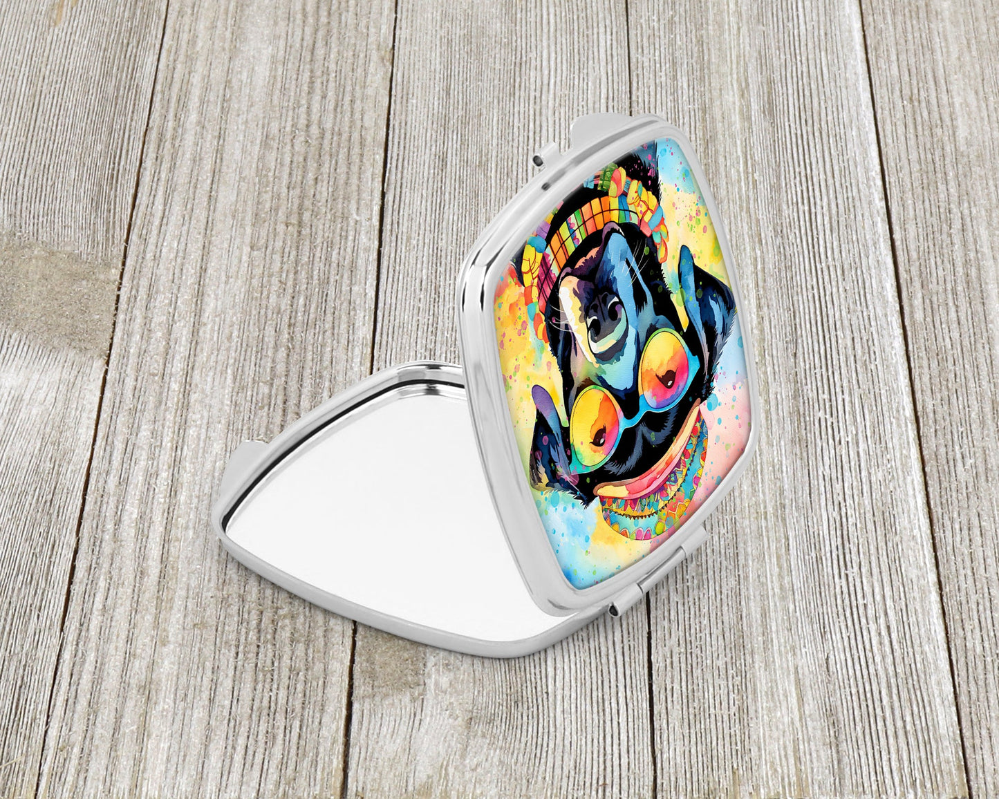 Black Labrador Hippie Dawg Compact Mirror-1