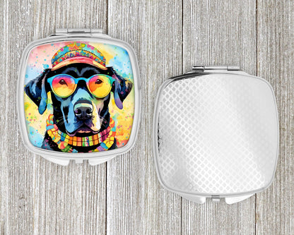 Black Labrador Hippie Dawg Compact Mirror-3