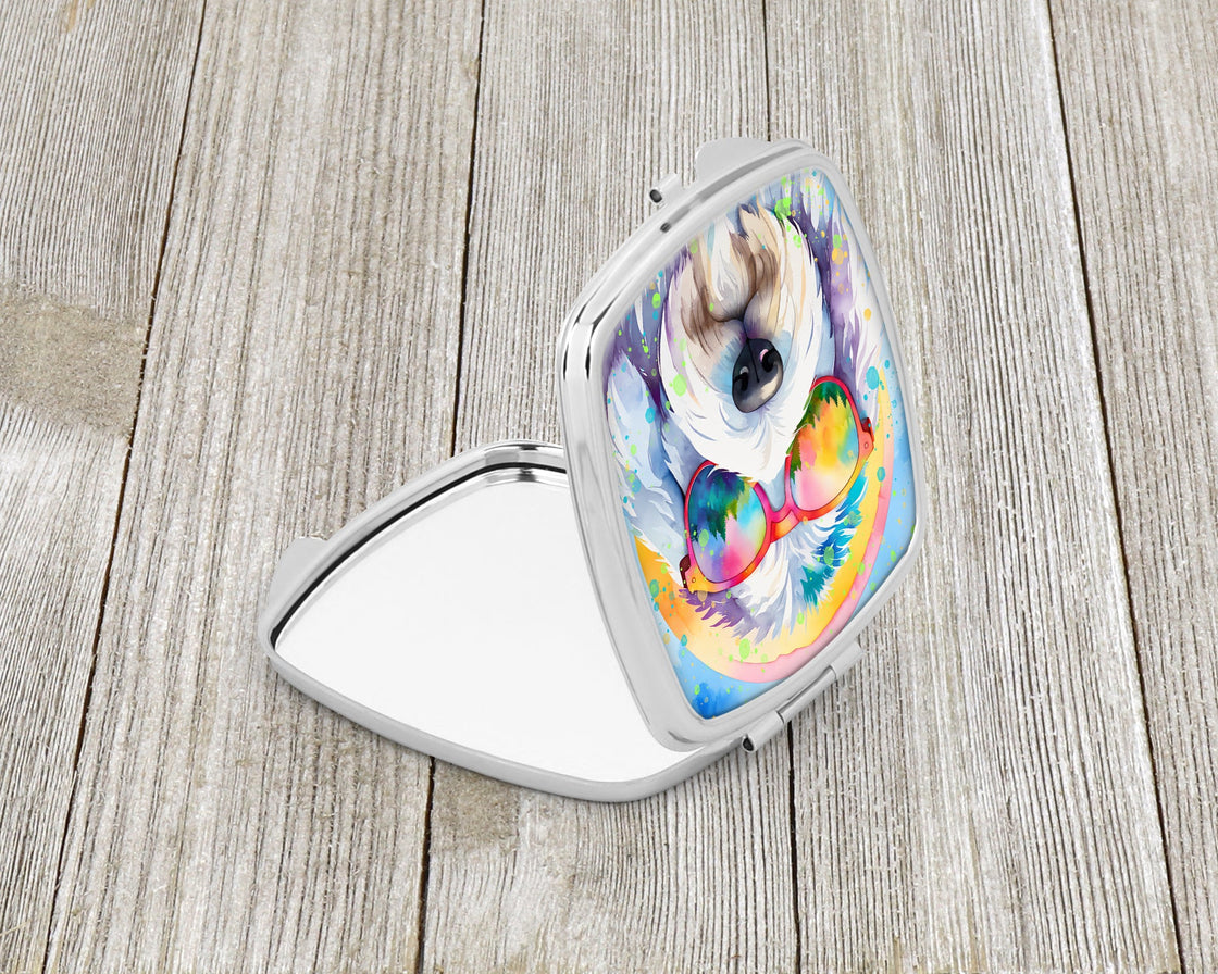 Old English Sheepdog Hippie Dawg Compact Mirror-1