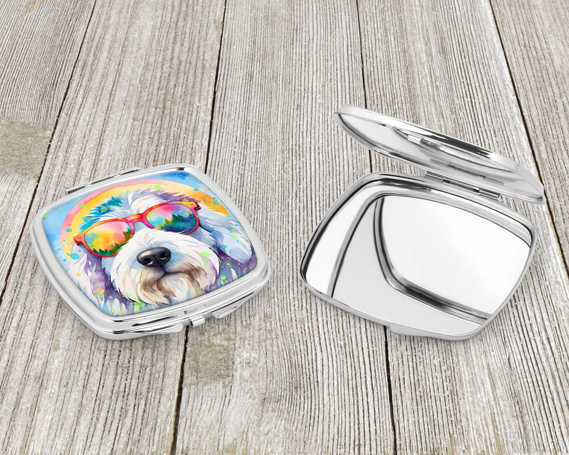 Old English Sheepdog Hippie Dawg Compact Mirror-2
