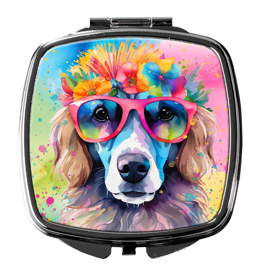 Poodle Hippie Dawg Compact Mirror-0