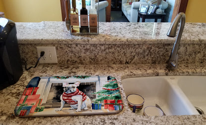 French Bulldog Cozy Christmas Dish Drying Mat-1