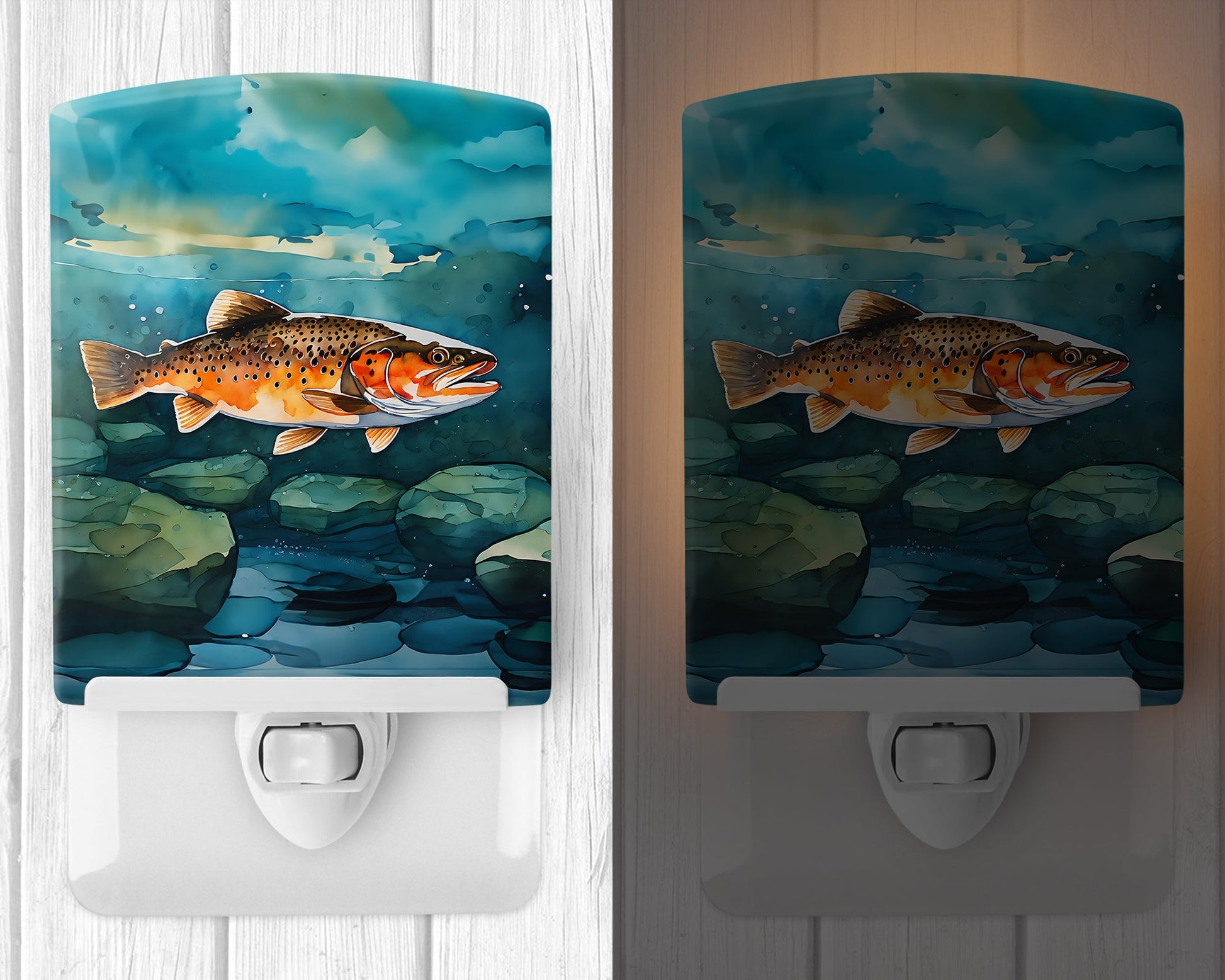 Brown Trout Ceramic Night Light-1