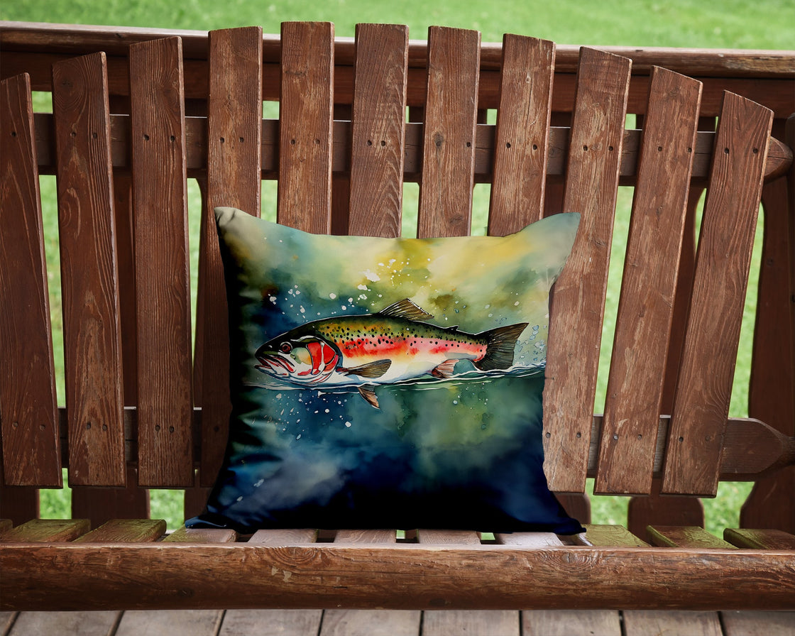 Trout Throw Pillow-1
