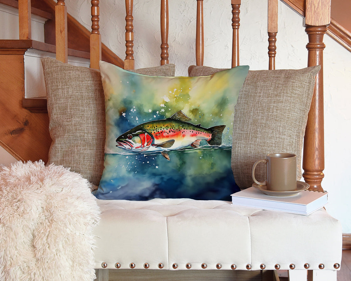 Trout Throw Pillow-2