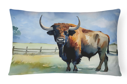 American Bison Throw Pillow-0
